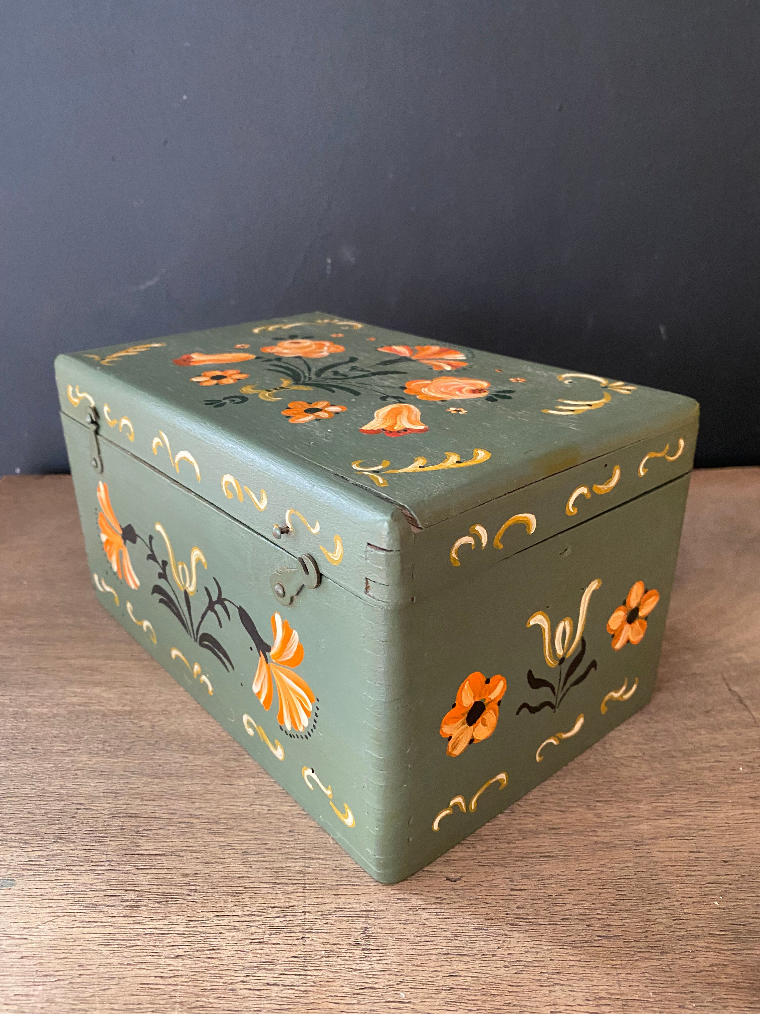 Hand-painted wooden box