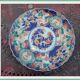 Ancient round porcelain dish from Japan Imari