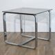 Table d'appoint metal et verre 1970