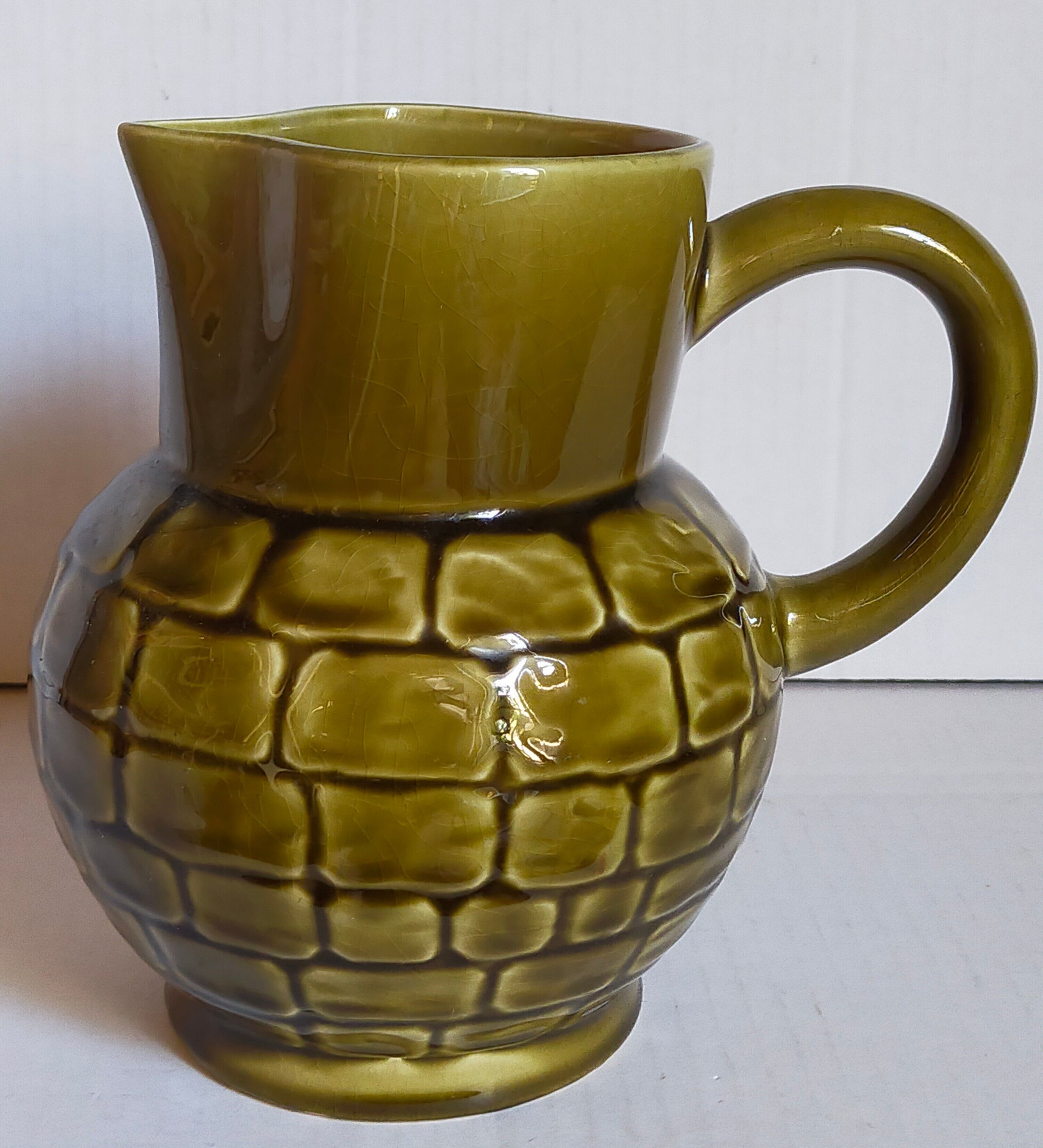 Bistro pitcher in vintage Sarreguemines earthenware