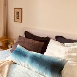 Deep and die blue watercolor cushion