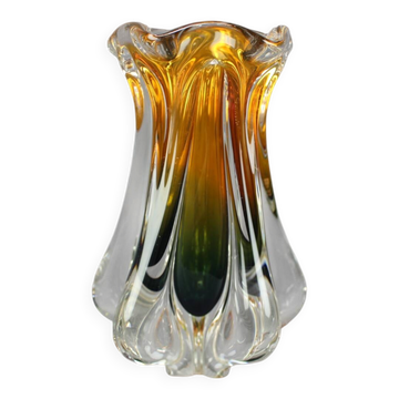 Bohemian art glass vase by Josef Hospodka for Chřibská Glassworks, 1960s