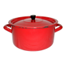 Red enamelled sheet metal casserole Japy