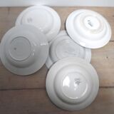 Cinq assiettes creuses  en faïence dépareillées