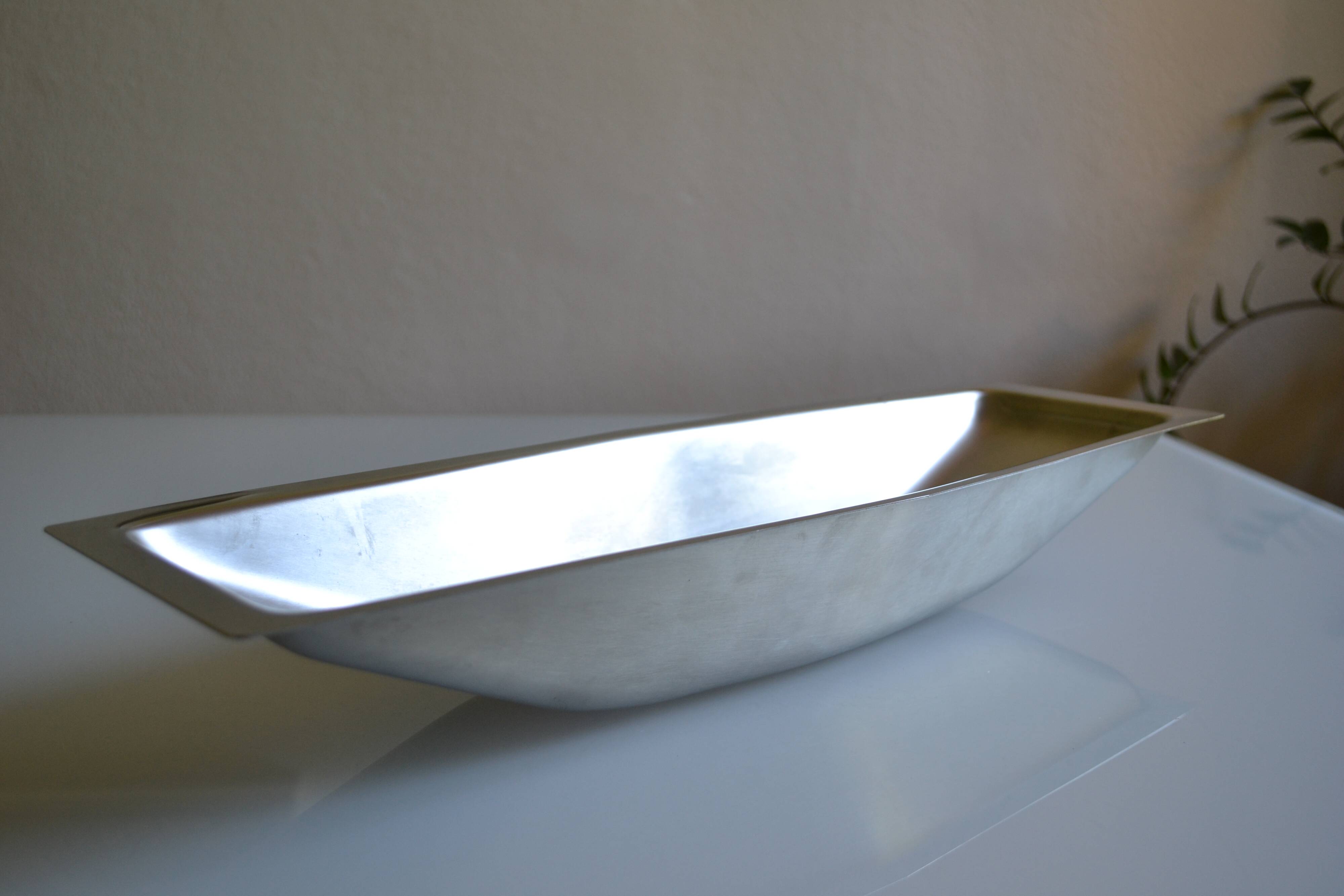 Chichester plate England in brushed stainless steel 1970s
