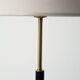 Scandinavian brass and black wood floor lamp, 1950s/60s