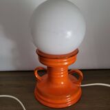Orange ceramic lamp, Space Age, West Germany, 1960-70