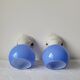 Duo of wall lamps in porcelain and blue opaline