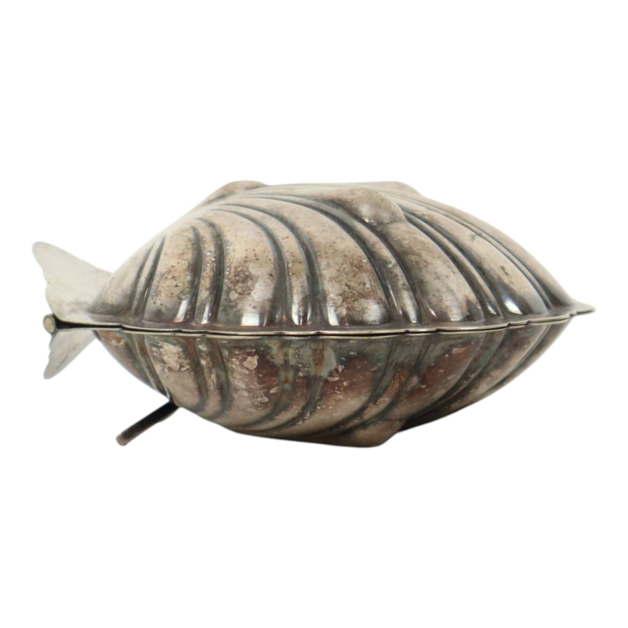 Silver-Plated Shell Butter Dish Caviar Holder Made in England