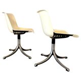 Set of three Modus Office Desk Chairs, Osvaldo Borsani for Tecno, Italy 1960