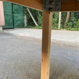 Scandinavian extendable dining table renovated in solid wood 180cm