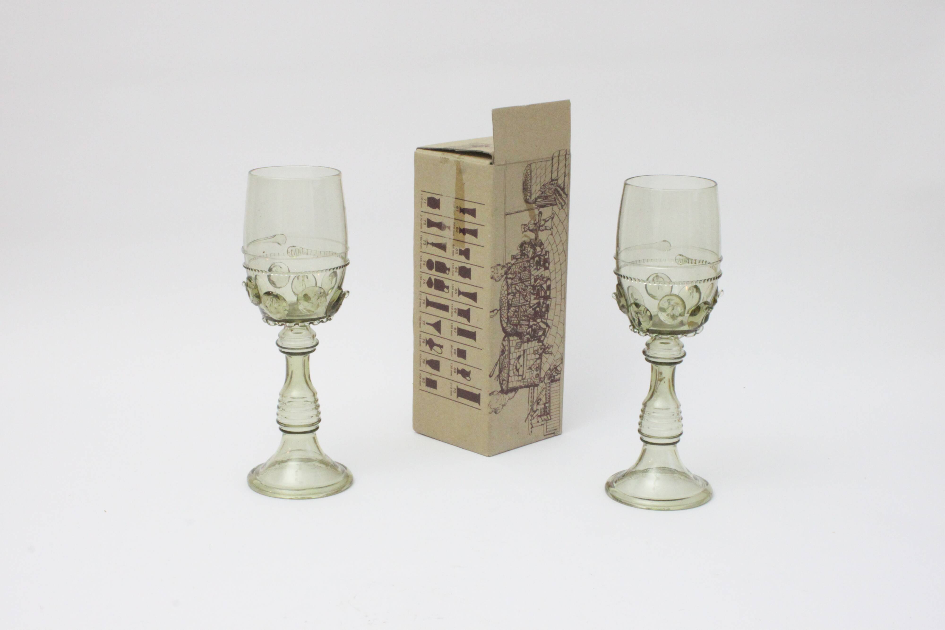 Roemer wine glasses by Josed & Eva Flek, Novy Bor Czechoslovakia.