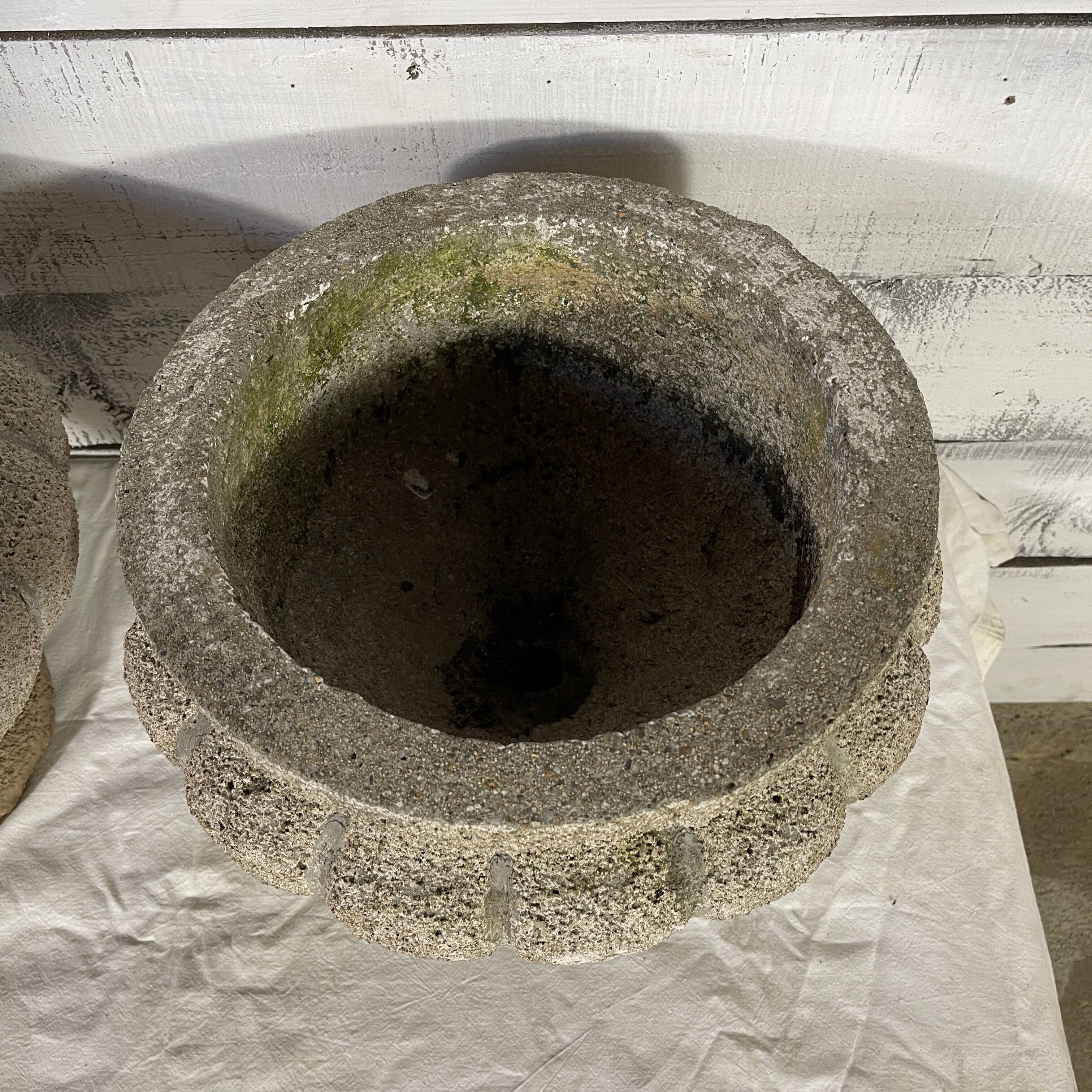 Pair of concrete planters