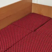 Folding bench Daybed sofa red and black fabric Libena Ex Teh