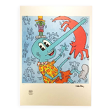 1990s Keith Haring Limited Edition Lithograph Numbered in Pencil. After