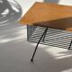 Mid-century metal and wood coffee table with magazine rack, Italy