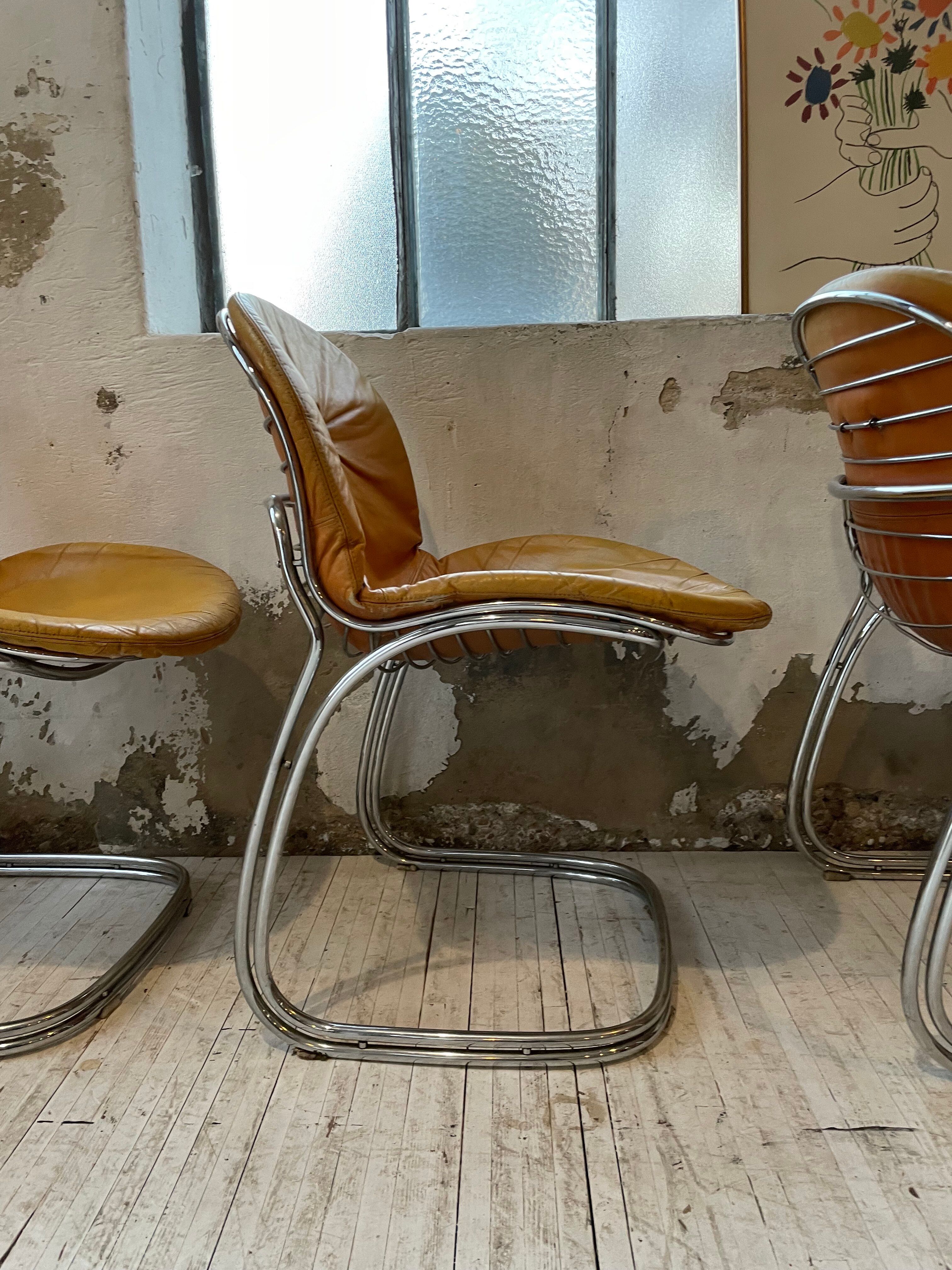 4 chairs Rinaldi "Sabrina" yellow leather