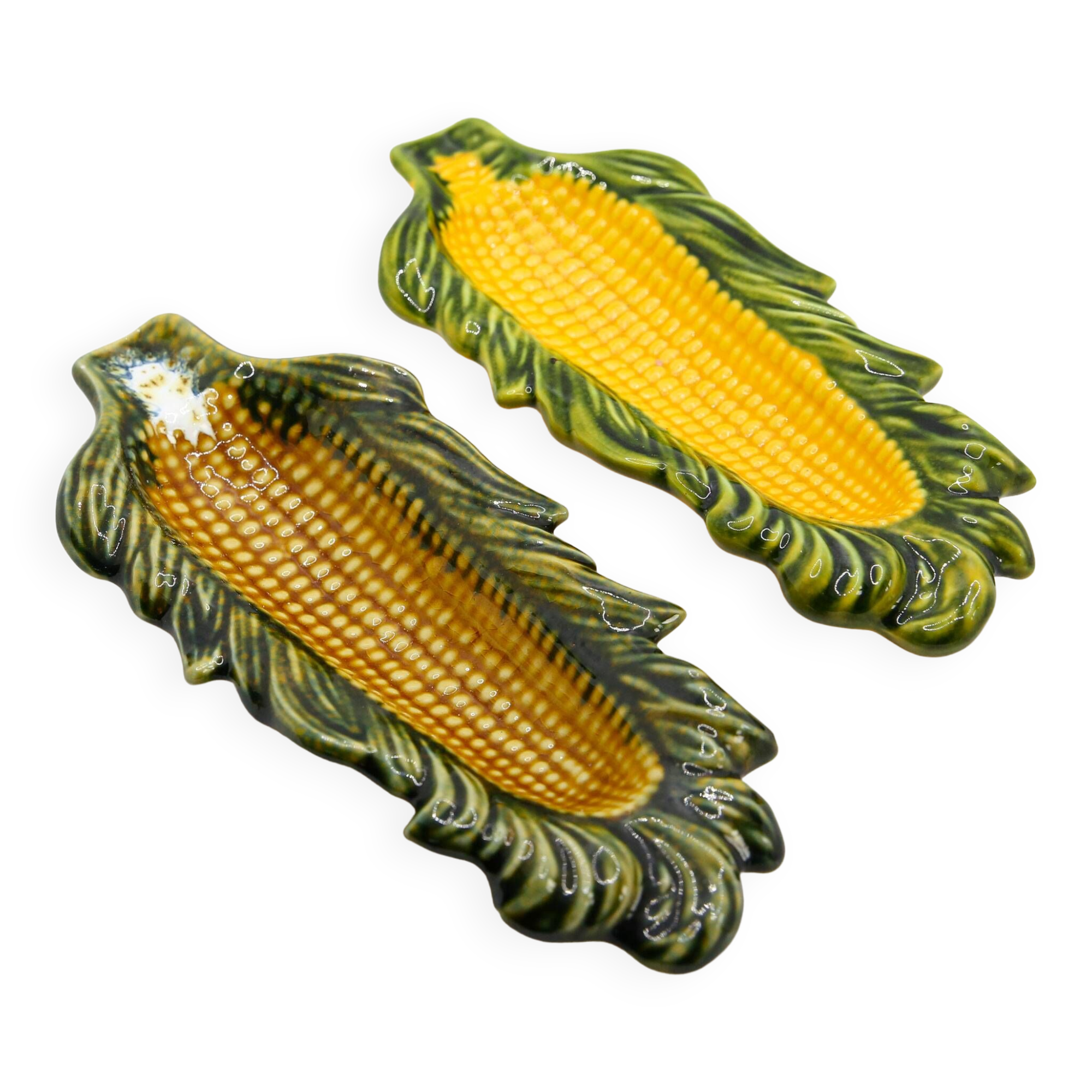 Set of 2 artisanal corn cobs in slurry from Portugal