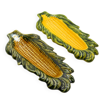 Set of 2 artisanal corn cobs in slurry from Portugal