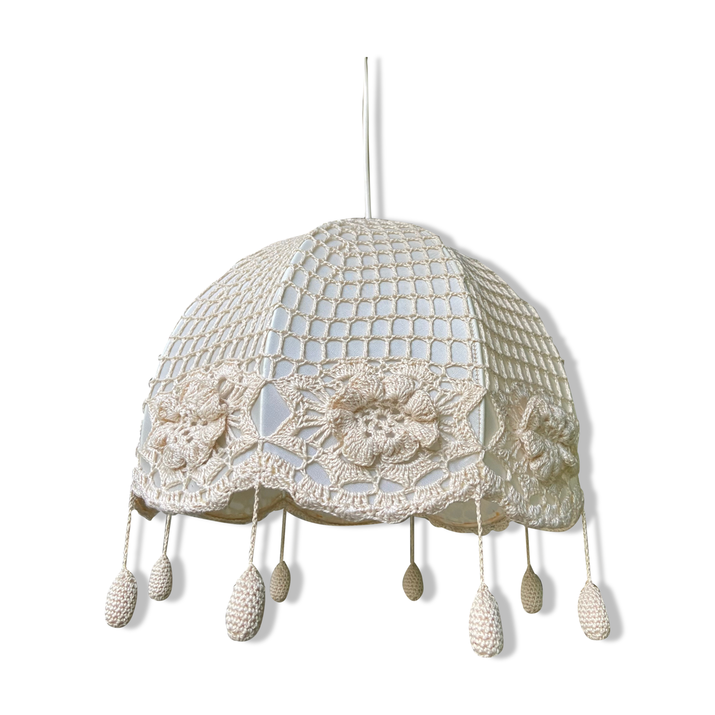 Vintage suspension - made crochet-70s