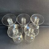 5 Blown and cut crystal water glasses – Art Nouveau