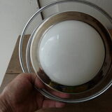 Ceiling light art deco metal chrome and opaline