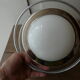Ceiling light art deco metal chrome and opaline