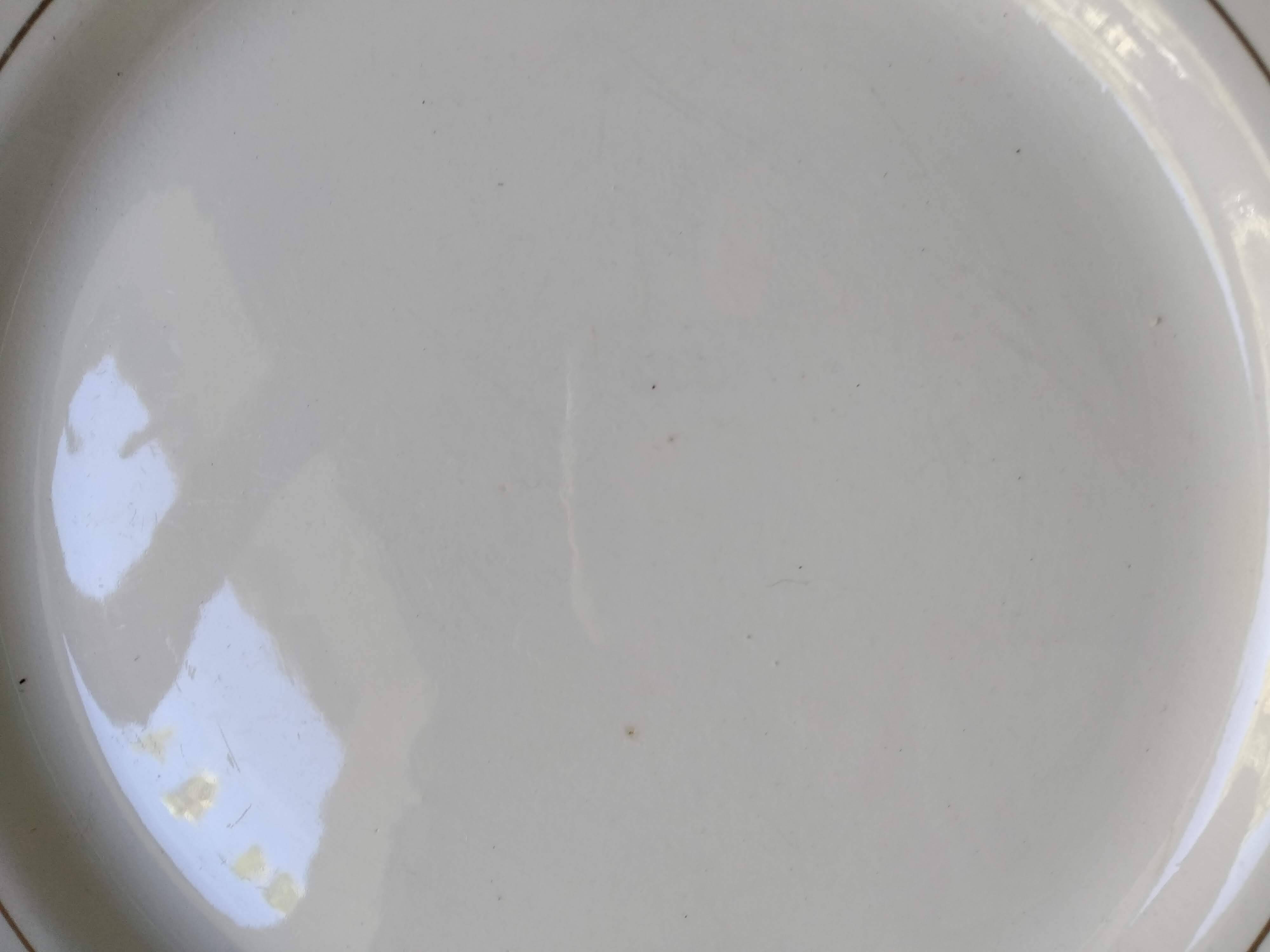 6 Vintage Moulin des Loups Gold-Edged Dinner Plates