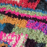 Moroccan Berber boujaad ecru carpet with colorful patterns 157x109cm