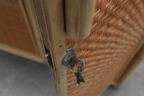 Armoire en bambou et rotin du milieu du siècle, Italie vers 1960