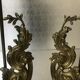 Paire lampe XlXème, devant de cheminée bronze rocaille style Louis XV
