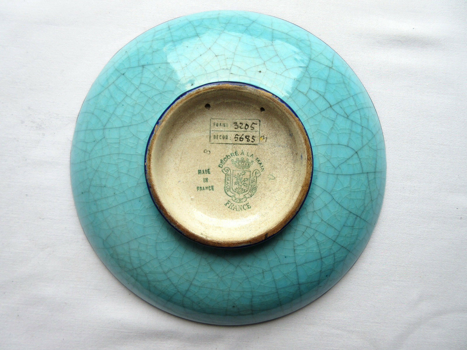 enamel plate, signed LONGWY, Flowers, model "Peonies"