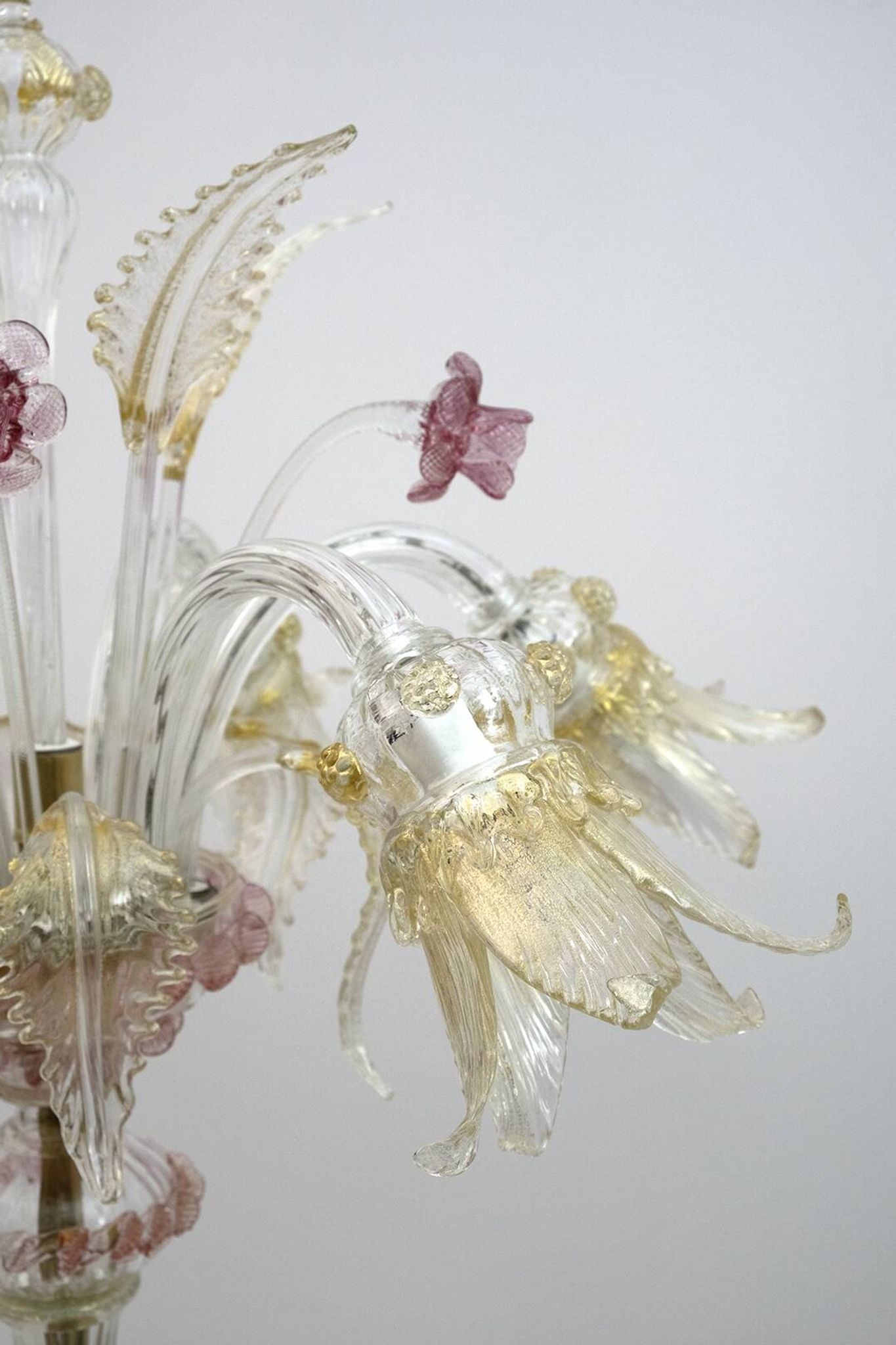 Ca'Rezzonico Blown Murano Glass 6 Arms Floor Lamp, Italy, 1950s