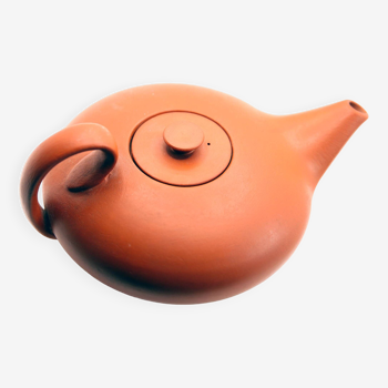 Old handmade earthenware teapot from Neuchâtel pottery, Switzerland