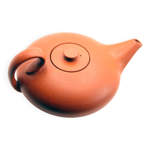 Théière ancienne en terre artisanale de la poterie neuchâteloise, Suisse