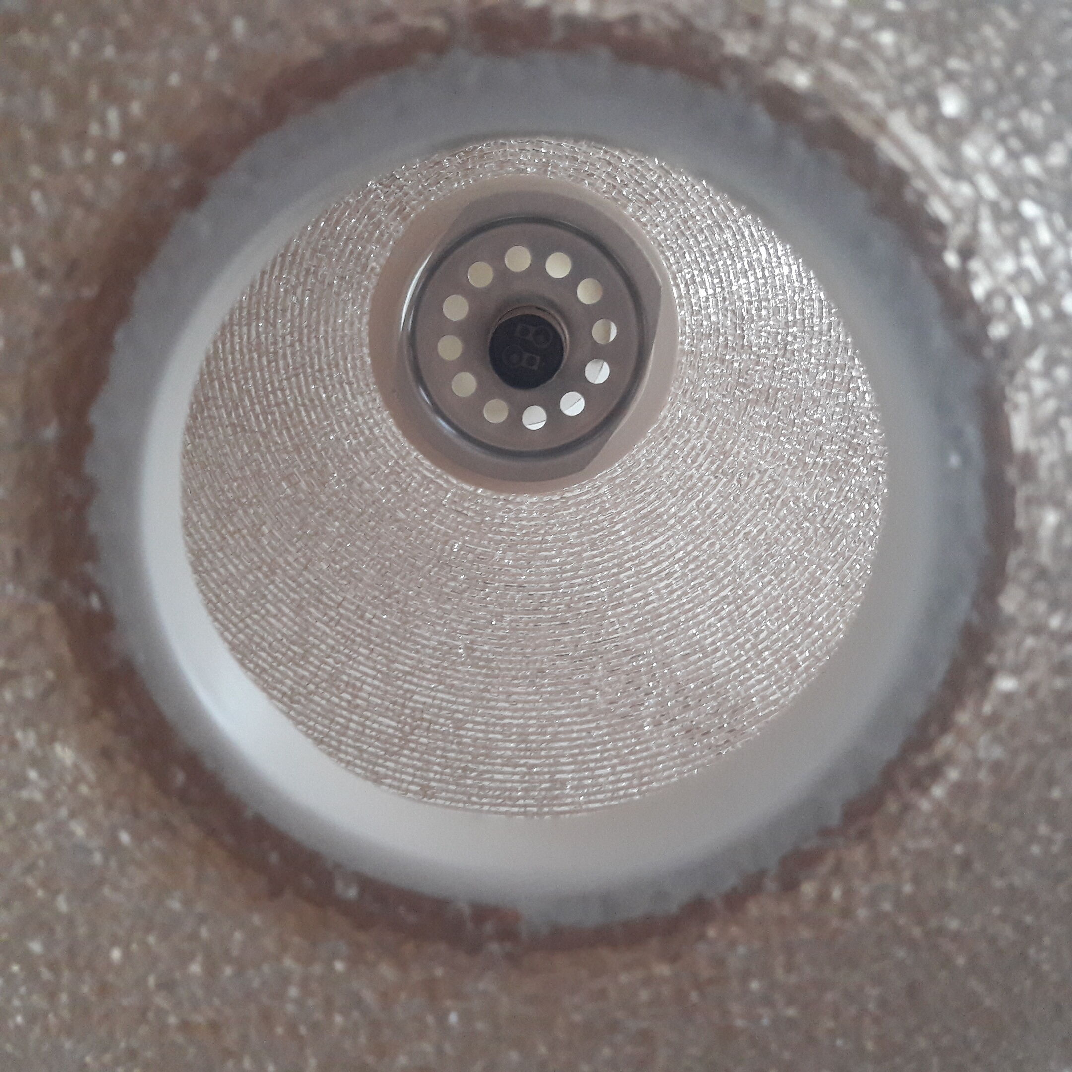 Ball pendant light in resin 70s