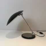 Swivel designer desk lamp in chrome and black lacquered metal