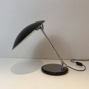 Swivel designer desk lamp in chrome and black lacquered metal
