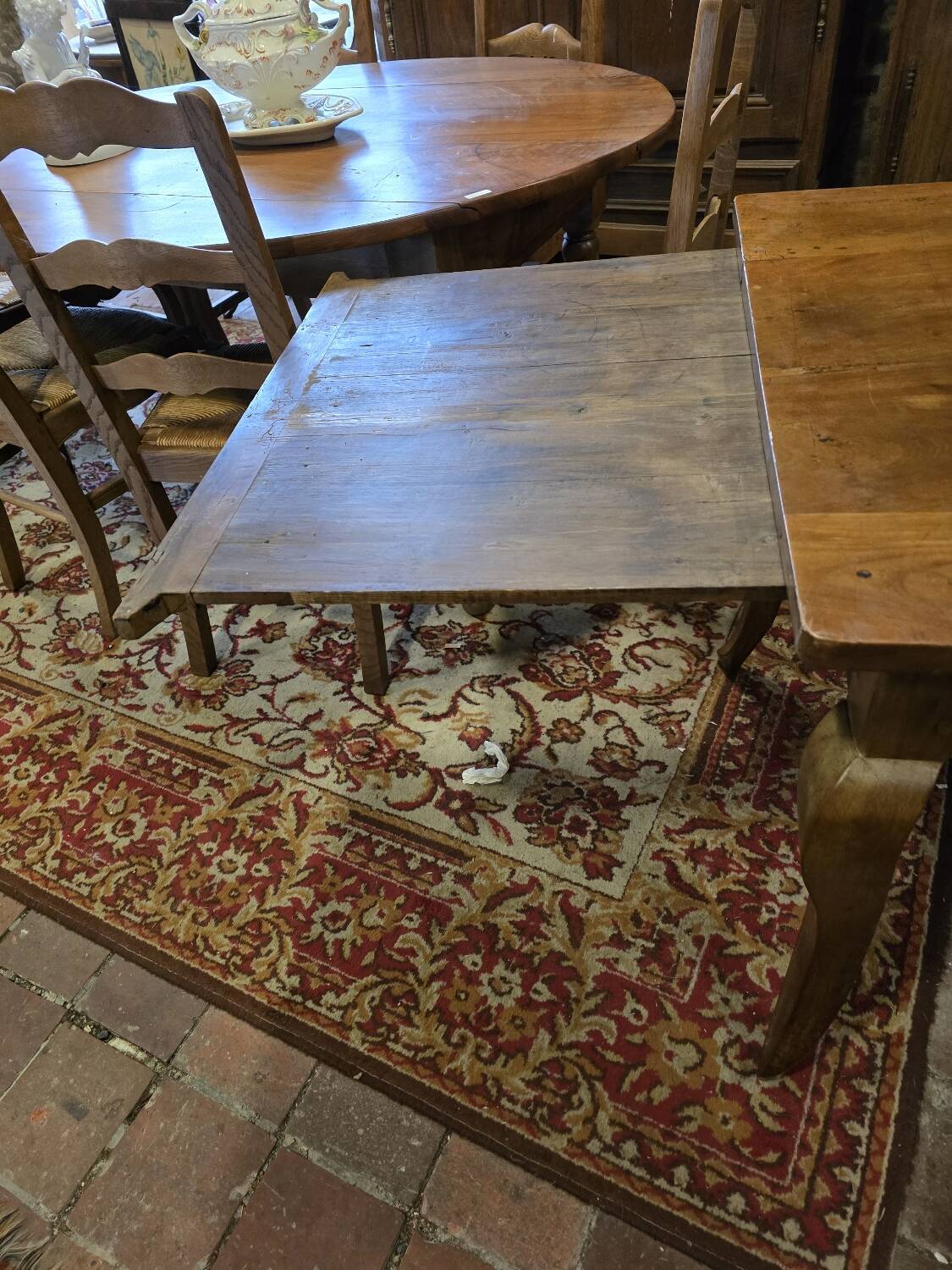 19th century solid cherry wood farmhouse table