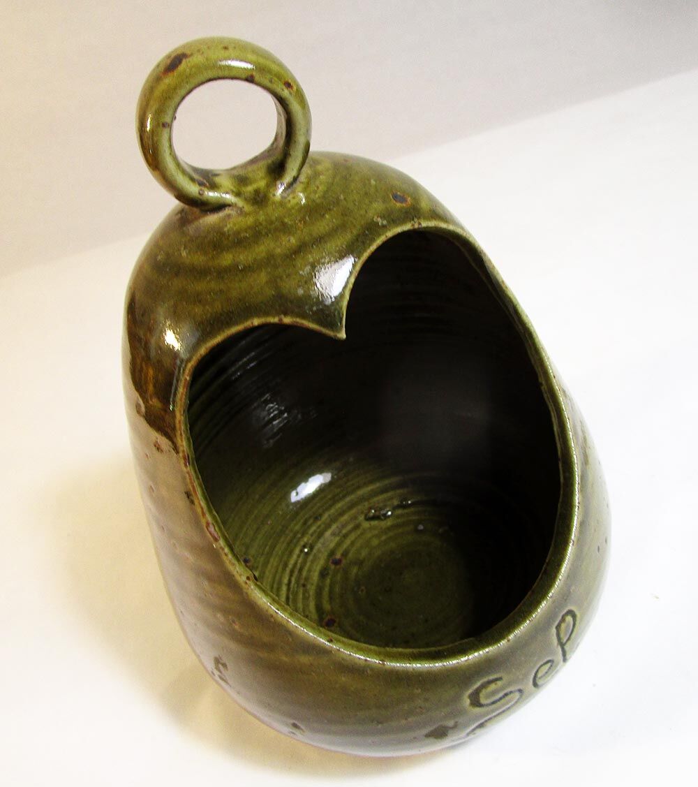 Sandstone salt pot with ring