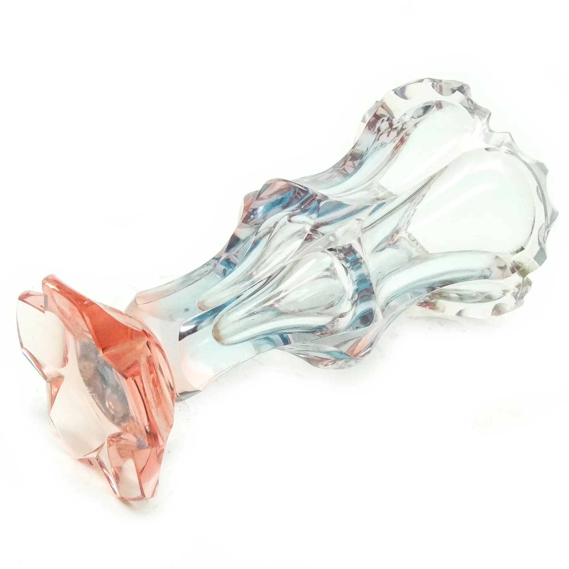 Art Deco vase, crystal, Moser, Czechoslovakia, 1930s