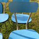 Formica blue set of 4 chairs +1 stool