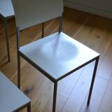 Set of 4 vintage metal and wood chairs from the 1990s.