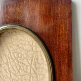 Mahogany wood frame with brass borders