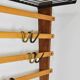 Rare coat rack by Carl Auböck with hat rack, cabinet, brass, walnut and beech, 1950s.