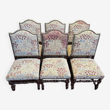 Suite de 6 chaises Louis XIII