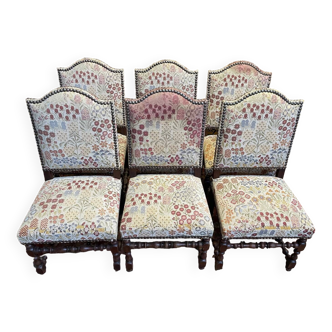Suite of 6 Louis XIII chairs