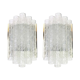 Pair of brass or ice glass wall sconces from Doria Germany 1960s