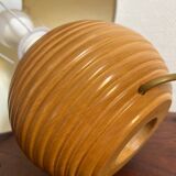 Oval solid wood floor lamp from the 80s