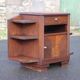 Art Deco wooden bedside table, vintage wooden furniture, side table